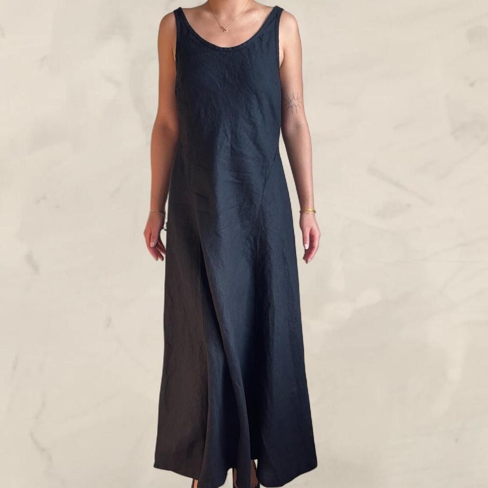 Madewell Scoopneck Sleeveless Midi Dress black size 4